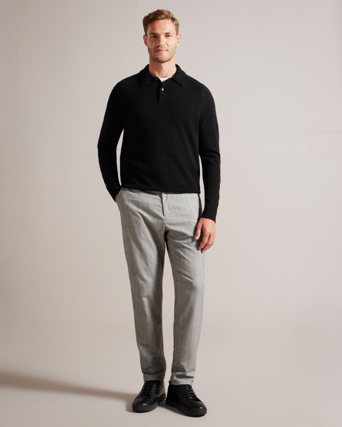 Pull Ted Baker Cashmere Polo Neck Noir Homme | YAV-30678180